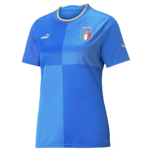 PUMA Figc Home Crew Neck Short Sleeve Soccer Jersey Womens Blue  76564401 - Picture 1 of 35