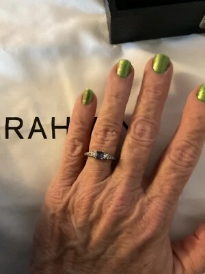 14K White Gold Tanzanite and Diamond Ring Size 7 - Image 1 of 4