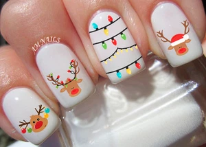 Reindeer Nail Art Stickers Transfers Decals Set of 22 - A1366 - Picture 1 of 3