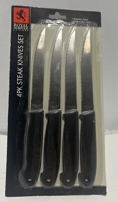 "Paquete de 4 cuchillos para carne cubiertos Royal Norfolk de acero inoxidable de 8"" con cuchillas de 4,5""" Foto 1 de 3