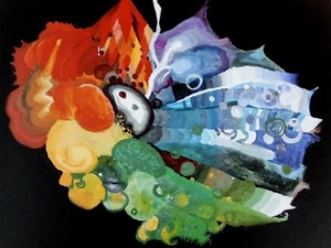 Grindle Grinelle ? Print Colorful Abstract Signed Numbered, Limited Edition - Picture 1 of 9