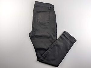Eileen Fisher Jeans 10P Black Coated Organic Cotton Denim Slim Ankle Stretch J