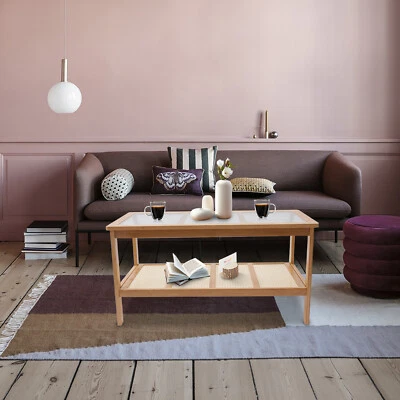 2 Tiers Wood Rectangle Coffee Table Glass Tabletop Living Room Storage Table - Image 1 of 4