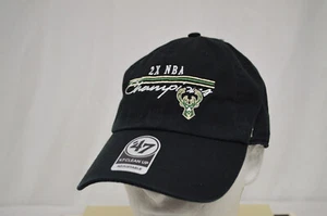 NEW 47’ Brand 2X NBA Champions Milwaukee Bucks CLEAN UP Strapback Hat - Picture 1 of 6