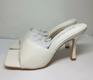Public Desire Sweeter heeled mules in white Size UK 4 REF Z 250 - Picture 1 of 8