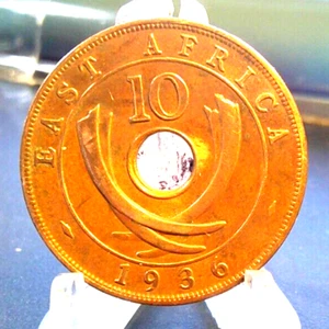 CIRCULATED 1936 10 CENT EAST AFRICAN COIN(32623) - Picture 1 of 3