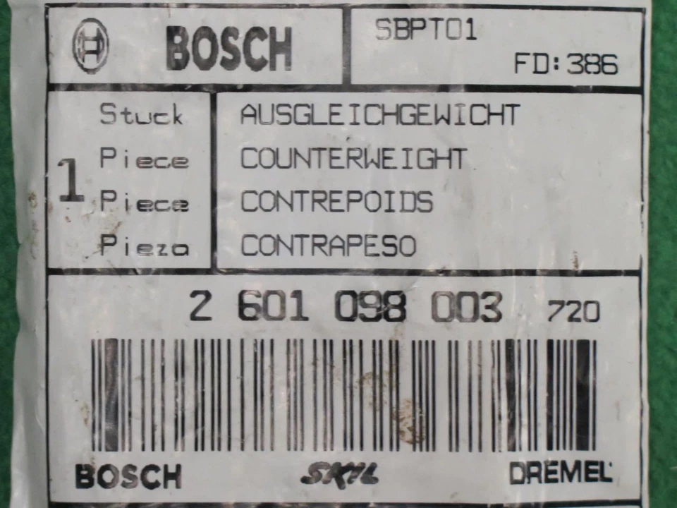 HERRAMIENTA BOSCH 2-601-098-003 SIERRA CALADORA PLACA CONTRAPESO JS5 JSH180 3601E8J310 Y 311 Foto 1 de 1