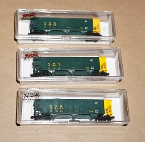 Lote de 3 tolvas Atlas 90 toneladas escala N Chicago y noroeste nuevas. - Imagen 1 de 4
