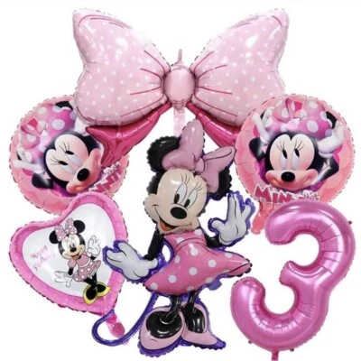 Minnie Mouse Balloons 3rd Birthday Party Decorations Age 3 Pink Girls Kids