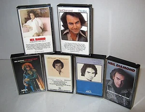 Vintage 1970 / 80s Mixed Lot of 6 NEIL DIAMOND Cassette Tapes in Cases - Picture 1 of 2