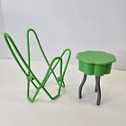 Vintage 1998 Barbie Doll Green Stool Chair And Harness 