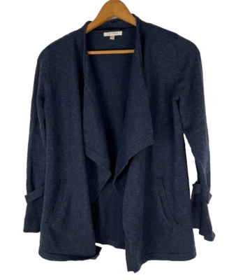 Skies Are Blue Women XS Cardigan Blue Waterfall Open Front Buckle Oversized - Image 1 of 4