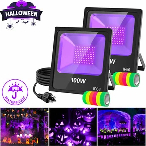 2pack LED UV Black Light 100WATT Christmas Party Glow Light Halloween Decor IP66 - Picture 1 of 10