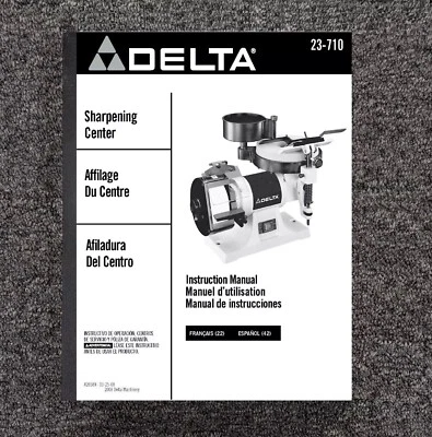 Sharpening Center Instruction Manual Fits Delta 23-710 - Image 1 of 4