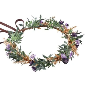 Flower Crowns Fairy Headband - Golden Green Fairy Floral Headpiece Renaissanc... - Picture 1 of 6