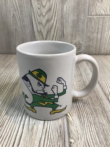 VTG Notre Dame Coffee Mug New With Tags 1994 Made In USA Fighting Irish NCAA Cover