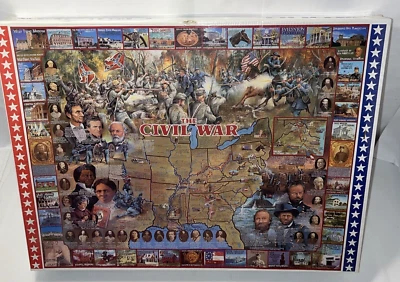 Rompecabezas White Mountain Guerra Civil 1000 NUEVO 1994 Rompecabezas entrelazado americano de colección Foto 1 de 4