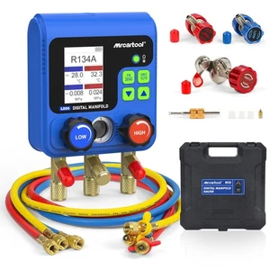HVAC Refrigeration Digital AC Manifold Gauge Set Vacuum Pressuure Leak Detector - Picture 1 of 18