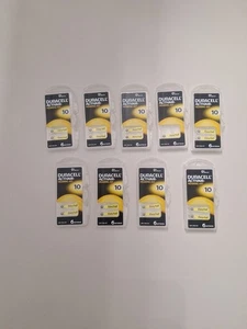 9x Packs of 8 Duracell Activair Easy Tab Size 10 Hearing Aid Batteries - Picture 1 of 3