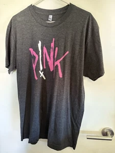 BAND T-SHIRT: DARK GREY PINK P!INK TOUR POP TEE AMERICAN APPAREL SIZE LARGE - Picture 1 of 6