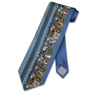 Corbata de cuello Antonio Ricci de seda hecha en ITALIA diseño geométrico para hombre #3101-4 - Imagen 1 de 2
