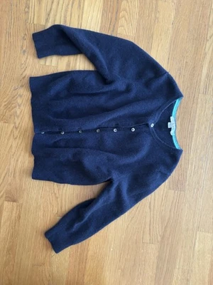 Cárdigan suéter Mini Boden cachemir niñas 10 azul marino Foto 1 de 4