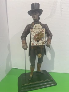 DUTCH FIGURAL CLOCK SELLER MAN EXTREMEY RARE HAND PAINTED Working W/key - Picture 1 of 21