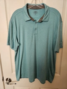 Camisa polo verde jaspeado manga corta para hombre G. H. Bass & Co. For Hard Service LG - Imagen 1 de 6