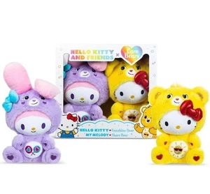 NEU! 2er Pack Care Bears x Hello Kitty als Funshine Bär Plüsch My Melody Share Bear - Bild 1 von 10