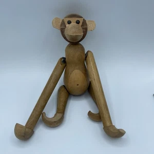 Vintage MCM Kay Bojesen Style Wooden Wood Jointed Hanging Monkey Japan Decor Toy - Picture 1 of 10