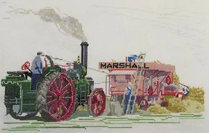 Threshing Drum Vintage Machinery counted cross stitch kit or chart 14s aida - Picture 1 of 5