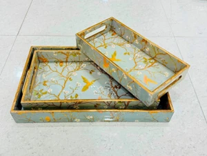Wooden Serving Tray, Suitable for Kitchen, Bedroom, Living Room, Coffee, Fruit, - Picture 1 of 11