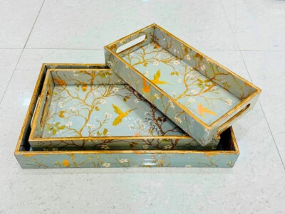 Wooden Serving Tray, Suitable for Kitchen, Bedroom, Living Room, Coffee, Fruit, - Image 1 of 4