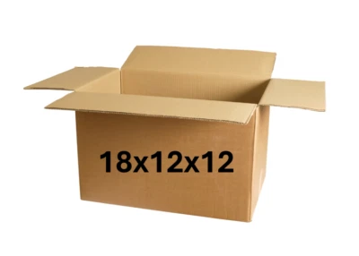 18" x 12" x 12" CARDBOARD BOX - 200 lb - SINGLE BOX - Image 1 of 4