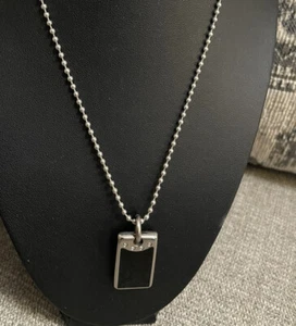 SUPER HORSE Titanium 4 Diamond Men's Luxury 18” Necklace - Picture 1 of 3