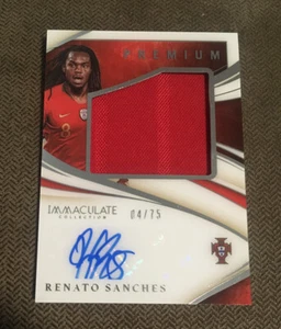 RENATO SANCHES 2020 Panini Immaculate Patch Auto Soccer Card #PR-RS 04/75 PSA - Picture 1 of 6