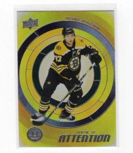 Patrice Bergeron 22-23 Upper Deck Series 1 Centre of Attention #CA-18 Bruins - Picture 1 of 1