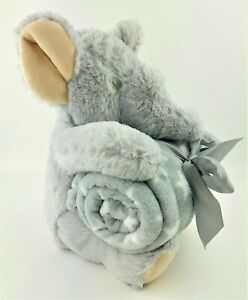 Silver One Kids Plush Elephant & Blanket 2 pc Gift Set with 30x40 Throw Blanket