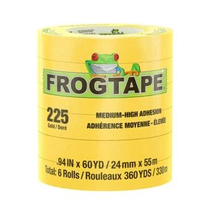 FrogTape CP 225 Medium-High Adhesion Masking Tape 24mm x 55M x 6-Pack 105320 - Picture 1 of 2