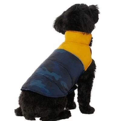 32 Degrees Quilted Dog Vest - Size Medium (14'' - 16'') Yellow / Blue Camo - Image 1 of 4