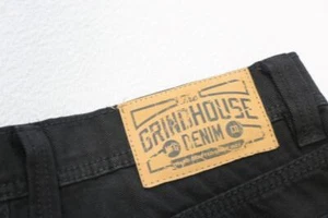 Pantalones de mezclilla negros Grindhouse ajustados rectos destruidos para hombre talla 32 x 32 - Imagen 1 de 9