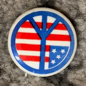 Peace Pin Pinback Vintage American Flag Midnight Rider Peter Fonda 1969 NOS - Picture 1 of 2
