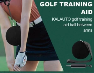 Kalauto Golf Swing Training Aid Ball With Pump Black Golf Swing Trainer - Picture 1 of 4