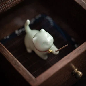 Cat Fragrance Insert Little Cat Thread Incense Burner Ceramic Tea Table Products - Picture 1 of 30