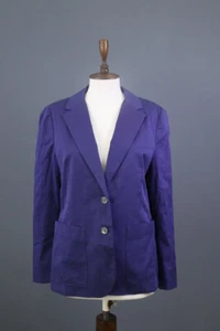 ETRO Blue Silk Two Button Blazer Jacket Size 50 - Picture 1 of 17