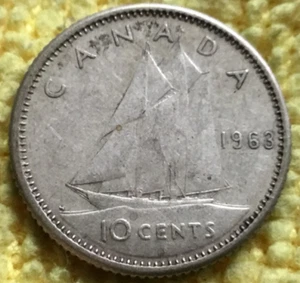 Kanada 1963 10 Cent 80% Silber KM #51 - Bild 1 von 2