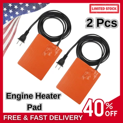 Almohadilla calefactora de silicona para motor de automóvil 2 piezas - Almohadilla calefactora autoadhesiva para cárter de aceite de 4" X 5" con Foto 1 de 4