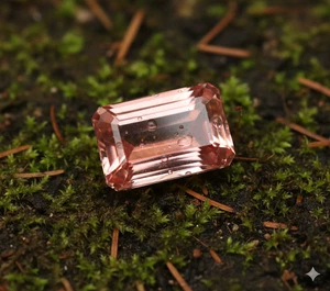 Padparadscha Sapphire 10.35 CT Emerald Cut Certified Loose Gemstone - Picture 1 of 8