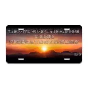 SignMission A-LP-03-443 Aluminum License Plate - Psalm 23 4 - Picture 1 of 1