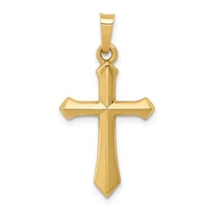 14k Yellow Gold Polished Cross Pendant L-1.09 Inch, W-0.57 Inch, 0.48 gram - Picture 1 of 4